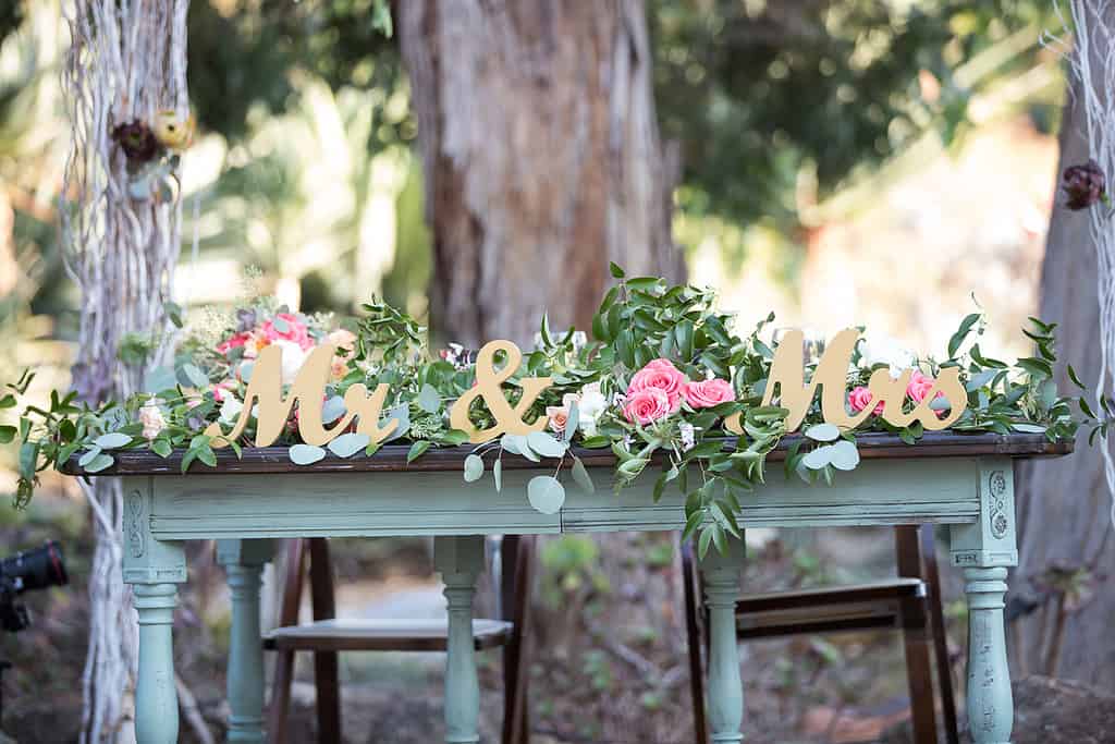 Sweetheart Table decorated by Wedding Planner